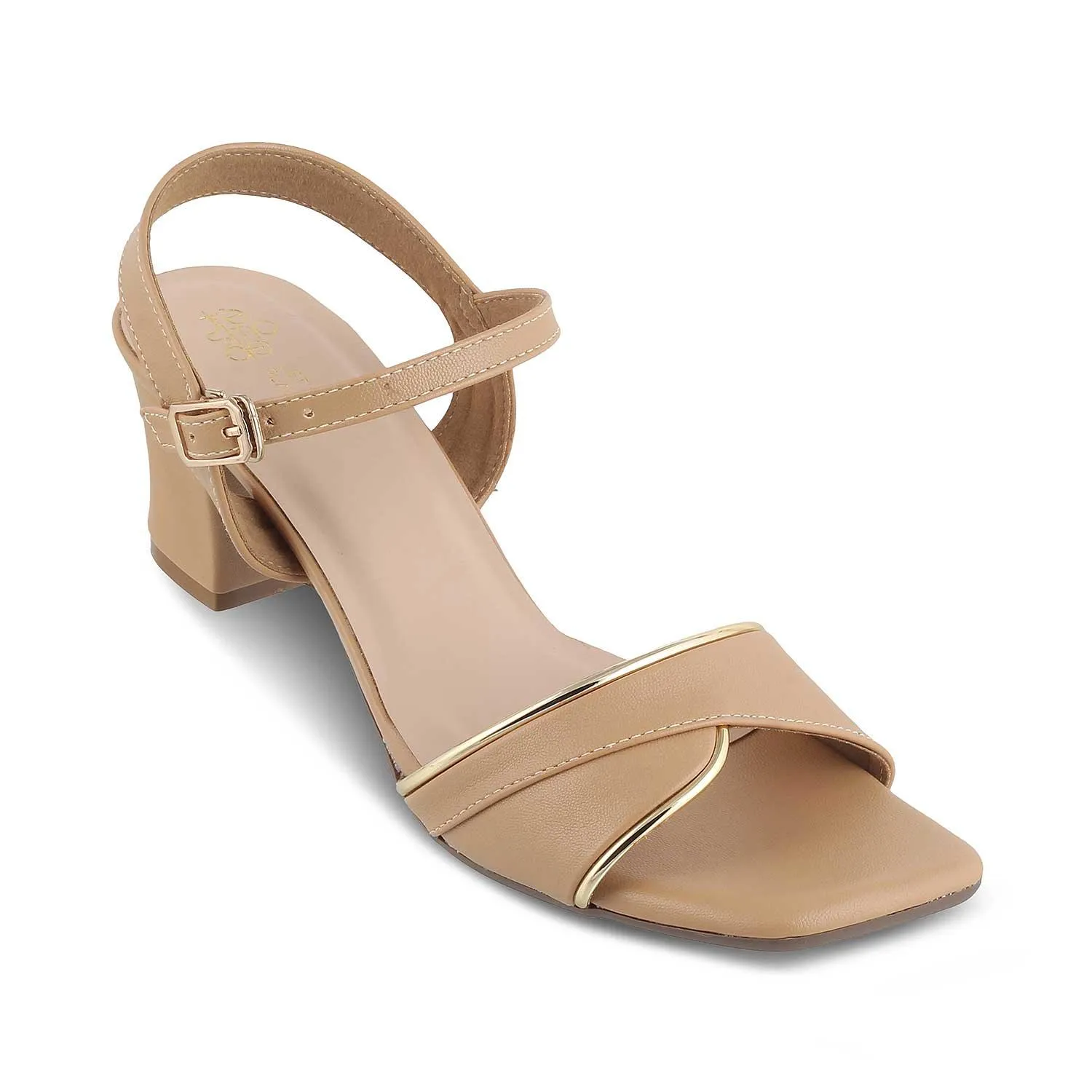 The Max Beige Women's Dress Block Heel Sandals Tresmode