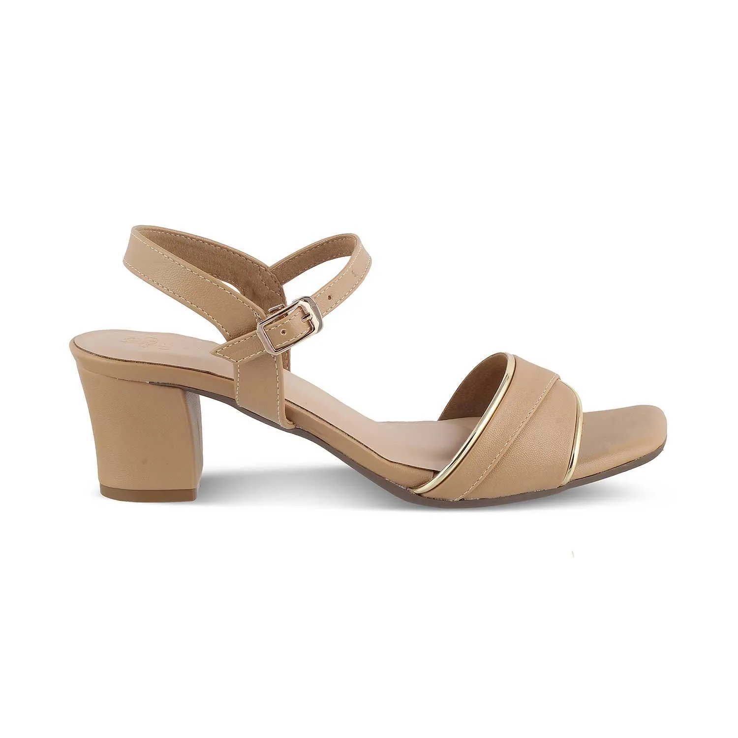 The Max Beige Women's Dress Block Heel Sandals Tresmode