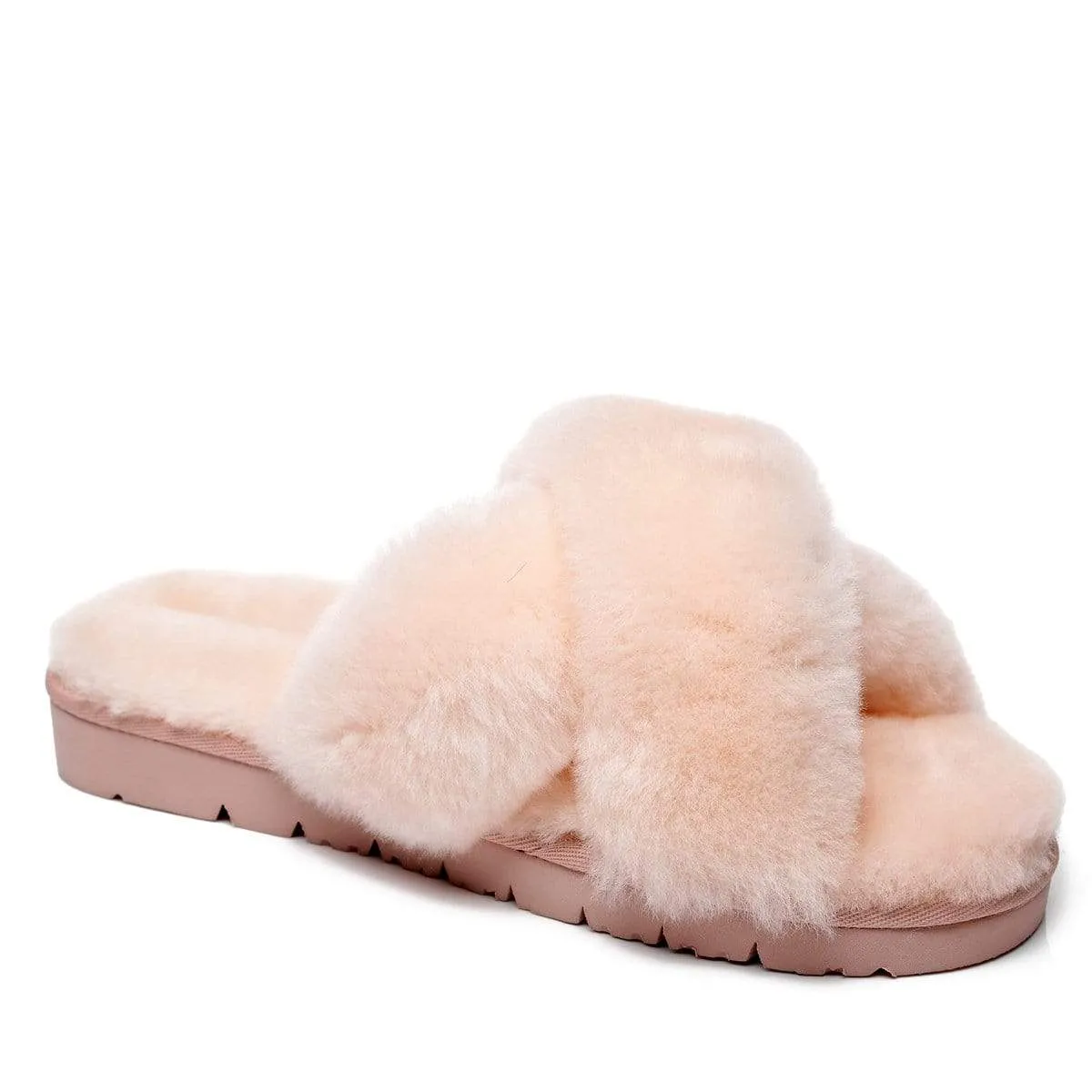 UGG Fluffy Cross Slides