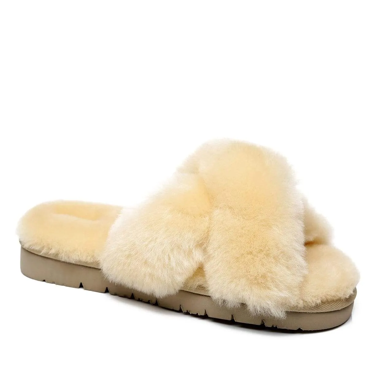 UGG Fluffy Cross Slides