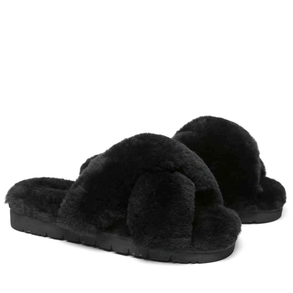 UGG Fluffy Cross Slides