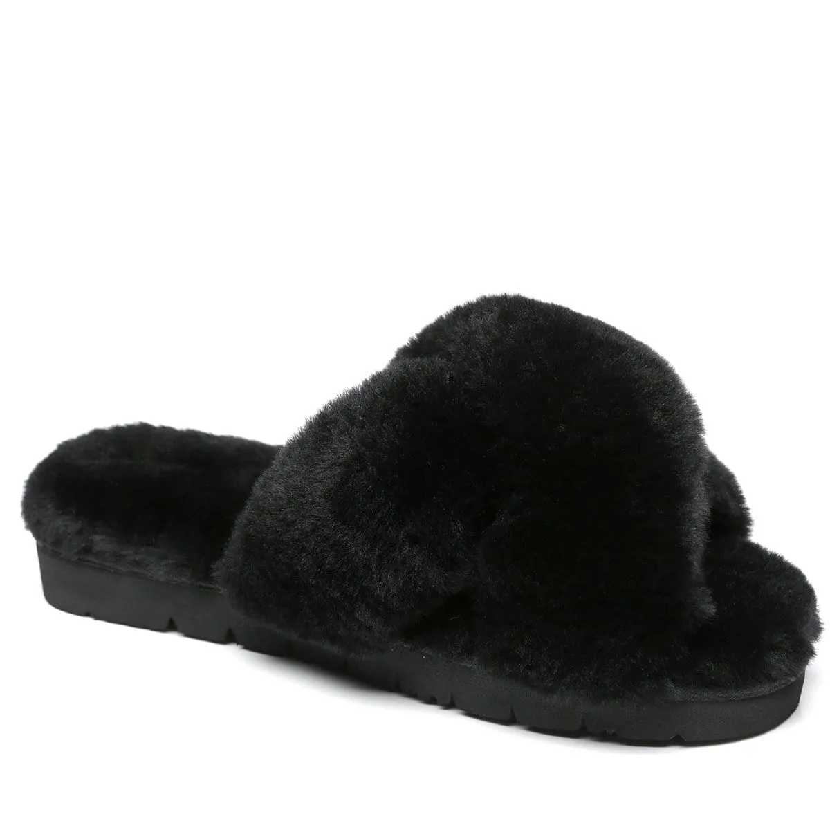 UGG Fluffy Cross Slides