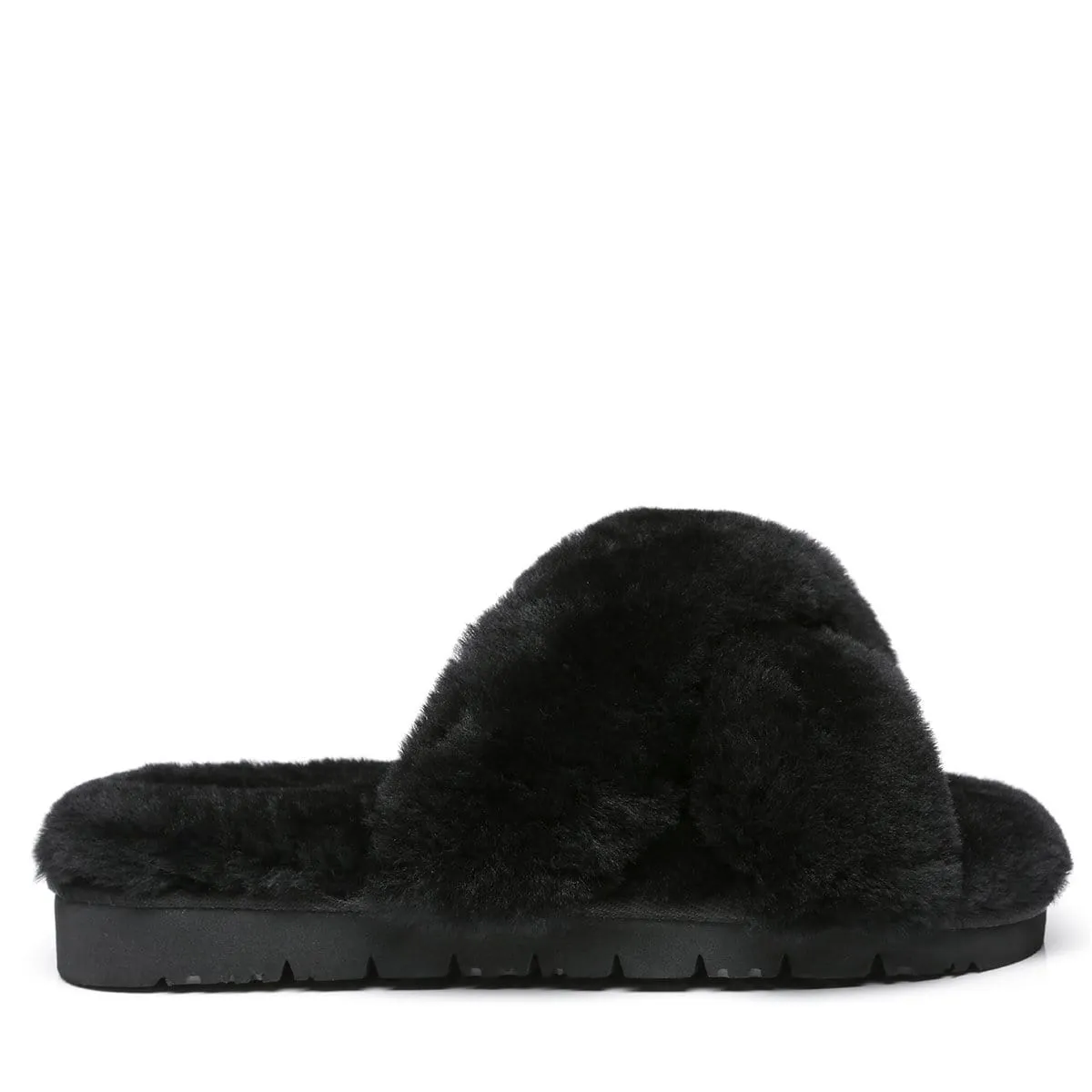 UGG Fluffy Cross Slides