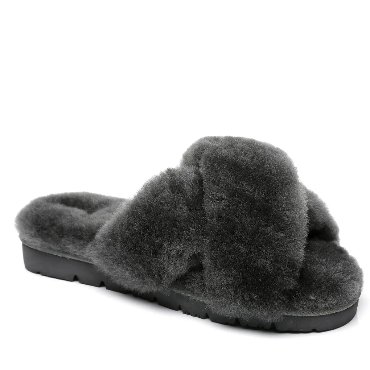 UGG Fluffy Cross Slides