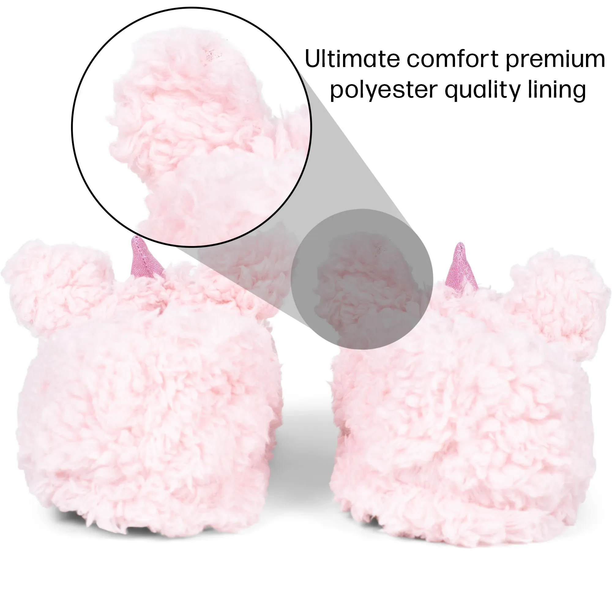 Unicorn Pink Women's Animal Cozy Plush Lined Non Slip Fuzzy Slipper - Medium