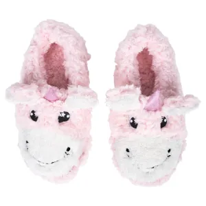 Unicorn Pink Women's Animal Cozy Plush Lined Non Slip Fuzzy Slipper - Medium