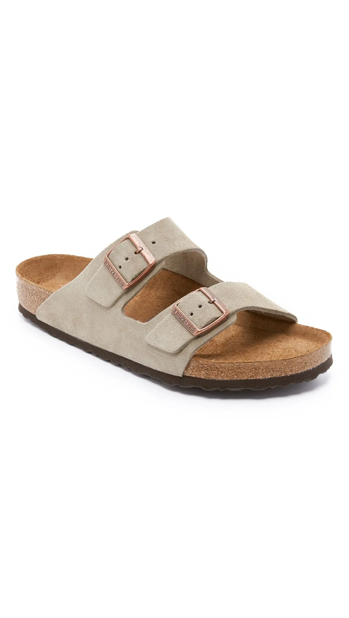 Unisex Shoes Birkenstock ARIZONA Soft Footbed Slide Sandals 0951301 TAUPE SUEDE