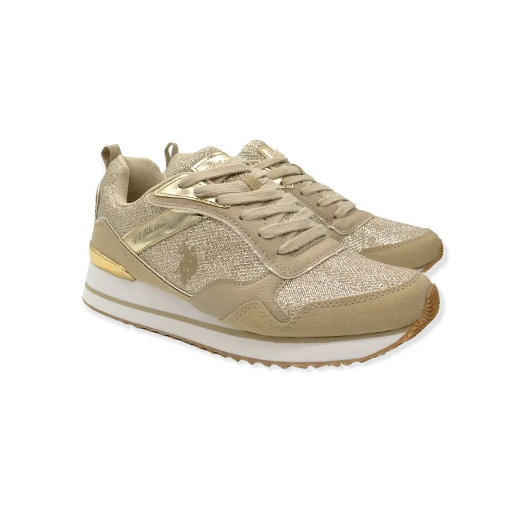 U.S. POLO ASSN. Beige Eco Fabric Women Sneaker