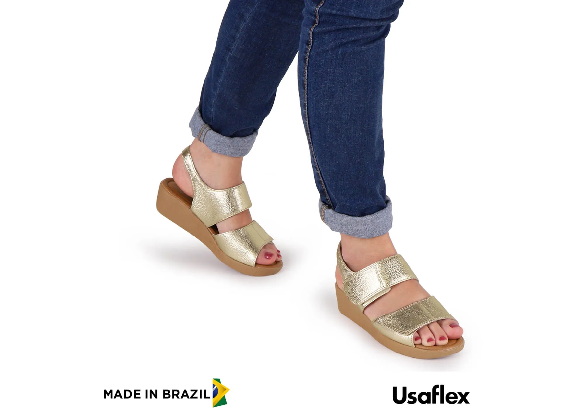 Usaflex Beckley Womens Comfortable Leather Sandals Made In Brazil