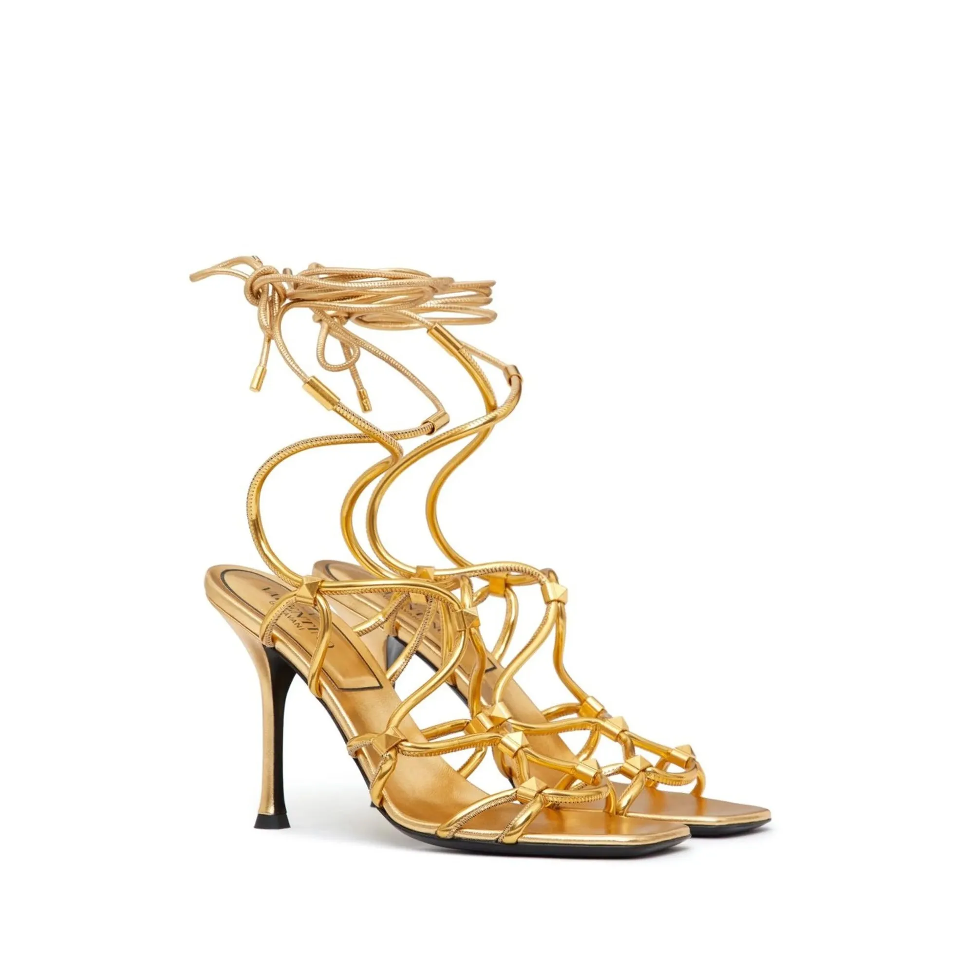 Valentino Garavani Rockstud Net Lace-Up Sandals