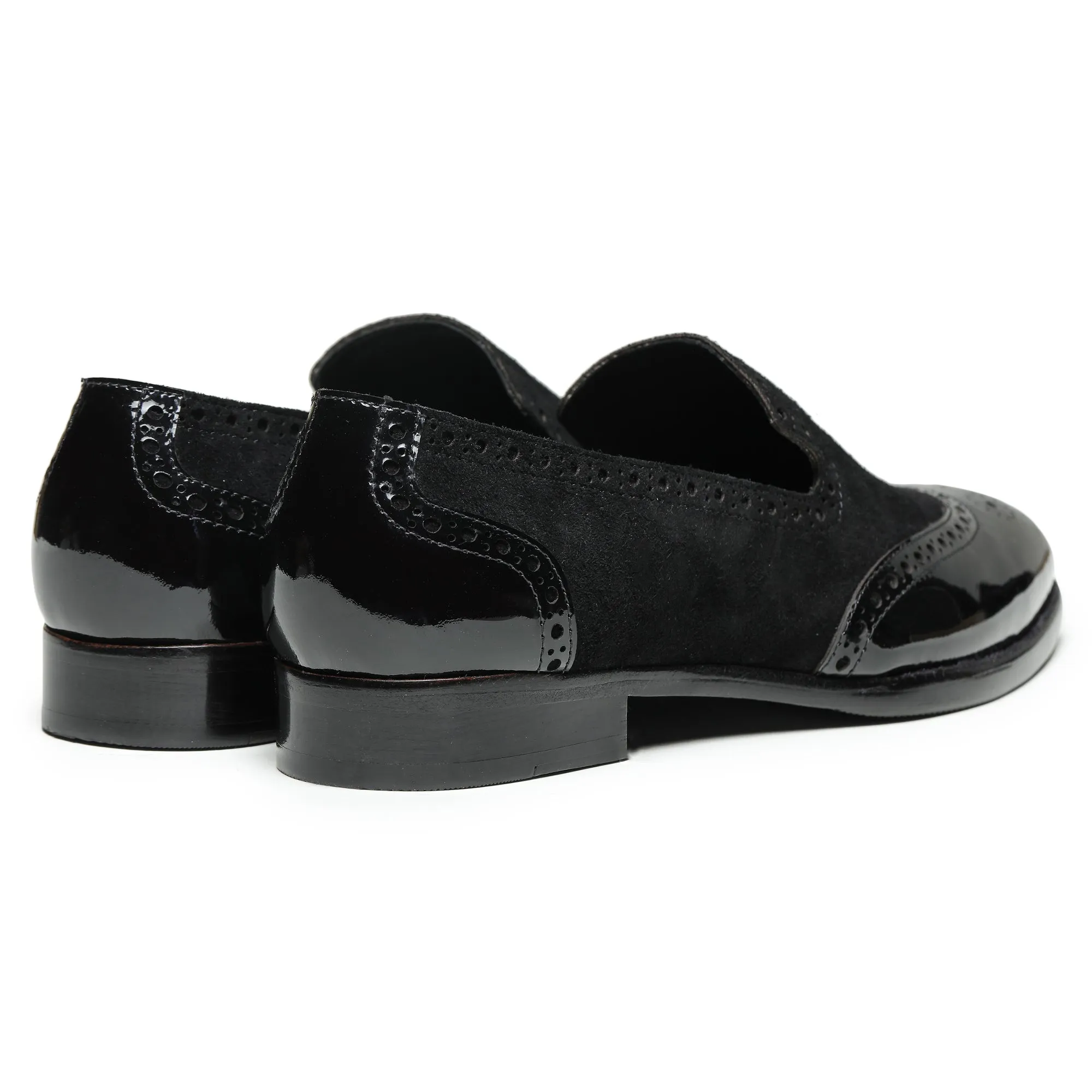 Wingtip Venetian Loafers - Black