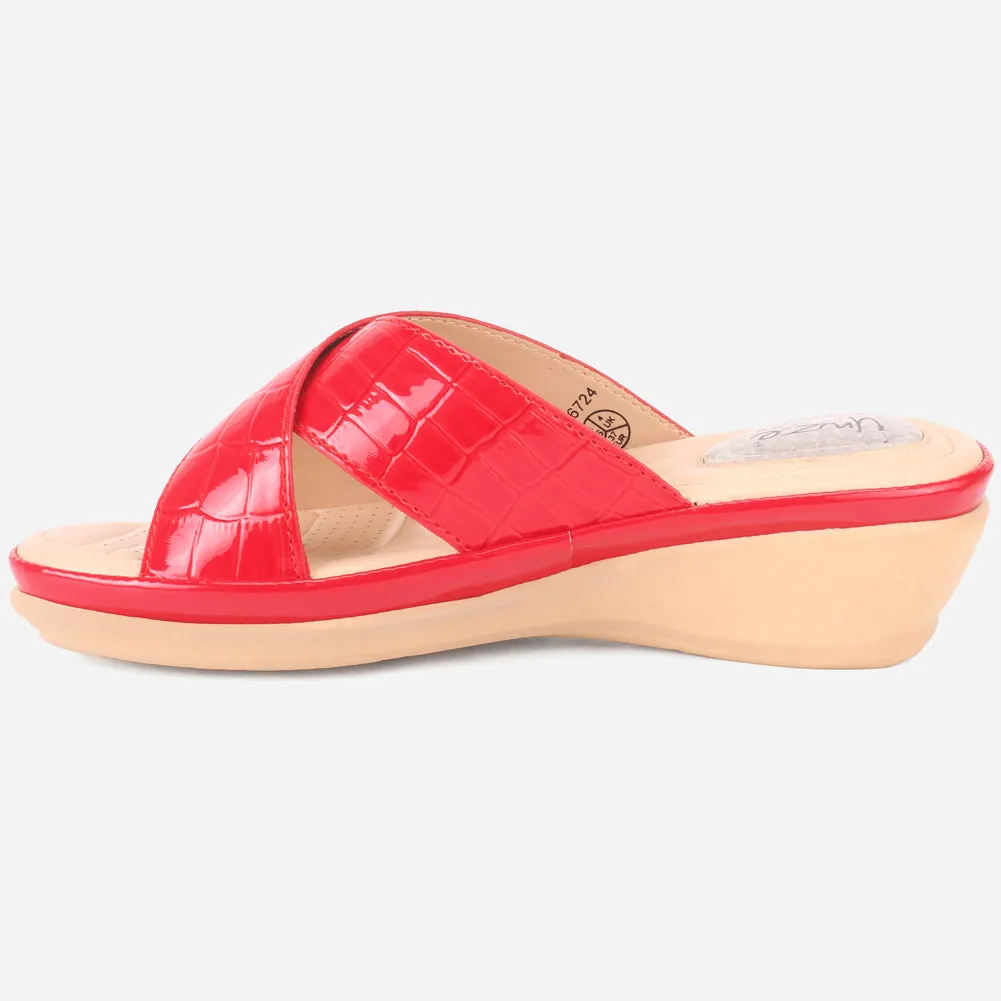 Womens "JOSEPHINE" Comfy Summer Wedge Slippers