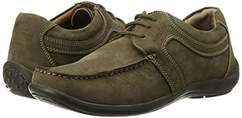 Woodland Men's Green Leather Sneakers - 8 UK/India (42 EU)