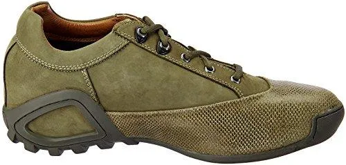 Woodland Men's Green Leather Sneakers - 9 UK/India (43 EU)