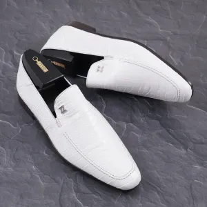 Zilli White Full Crocodile Loafers