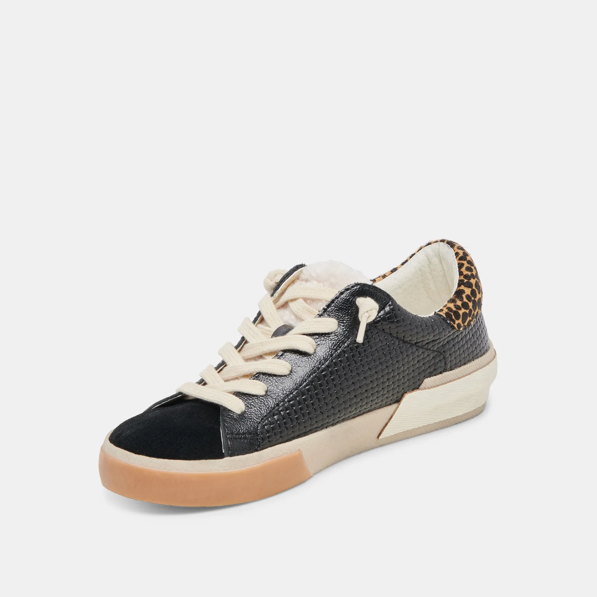 ZINA PLUSH SNEAKERS BLACK MULTI WOVEN